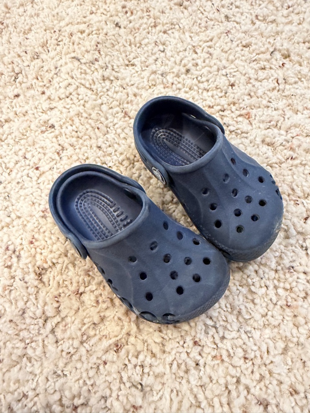CROCS Toddler Dark Blue Classic Clogs with Heel Strap
